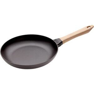 Staub Pander Stegepande Med træhåndtag 26 cm, Støbejern, Sort