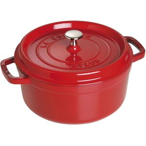 Staub La Cocotte 26 cm / 5,25 l, Rund, Kirsebærrød, Støbejern