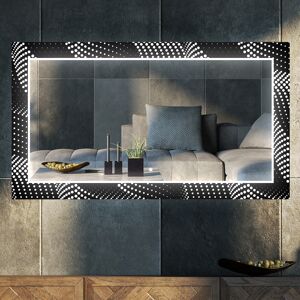 Artforma Dekorativt spejl med LED baggrundsbelysning til stuen - dark wave 50x50