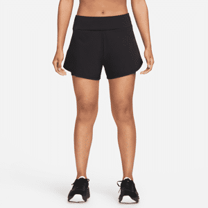 Nike Dri-FIT Bliss-2-i-1-shorts (7,5 cm) med mellemhøj talje til kvinder - sort sort M (EU 40-42)