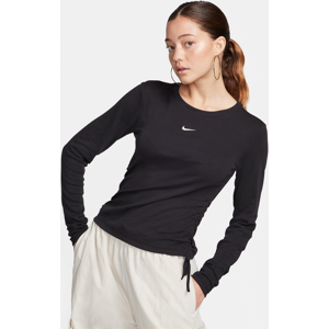 Langærmet, justerbar Nike Sportswear Essential-crop top i rib til kvinder - sort sort XXL (EU 52-54)