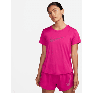 Kortærmet Nike Dri-FIT Swoosh-løbetop til kvinder - Pink Pink XS (EU 32-34)