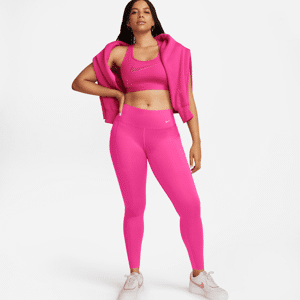 Lange Nike Go-leggings med højt støtteniveau, mellemhøj talje og lommer til kvinder - Pink Pink L (EU 44-46)