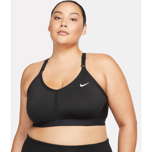 Polstret Nike Indy-sports-bh med let støtte og V-hals til kvinder (plus size) - sort sort 3X