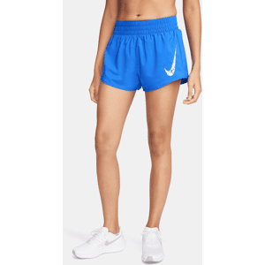 Nike One Dri-FIT-shorts med indershorts (7,5 cm) og mellemhøj talje til kvinder - blå blå XS (EU 32-34)