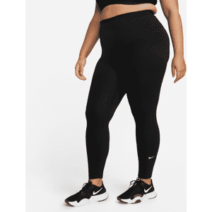 Højtaljede Nike One-leggings til kvinder (plus size) - sort sort 1X