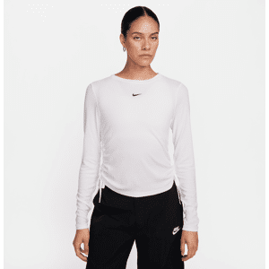 Langærmet, justerbar Nike Sportswear Essential-crop top i rib til kvinder - hvid hvid L (EU 44-46)