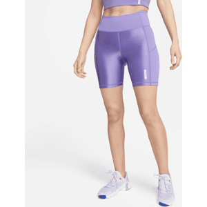 Nike Pro-cykelshorts (18 cm) med mellemhøj talje til kvinder - lilla lilla XS (EU 32-34)