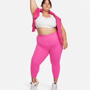 Nike Zenvy-leggings i 7/8-længde med høj talje og let støtte til kvinder (plus size) - Pink Pink 2X