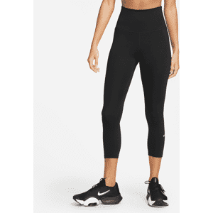 Korte højtaljede Nike One-leggings til kvinder - sort sort S (EU 36-38)