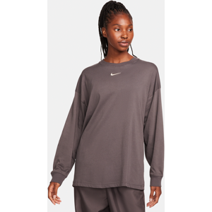 Langærmet Nike Sportswear-T-shirt til kvinder - brun brun L (EU 44-46)