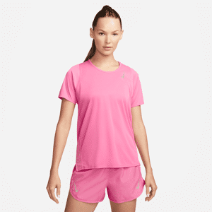 Kortærmet Nike Dri-FIT Race-løbetop til kvinder - Pink Pink L (EU 44-46)