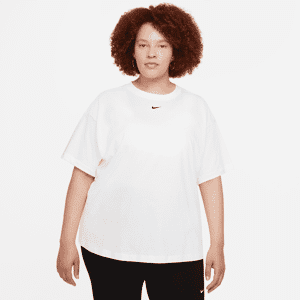 Overdimensioneret, kortærmet Nike Sportswear Essential-overdel til kvinder (plus size) - hvid hvid 1X