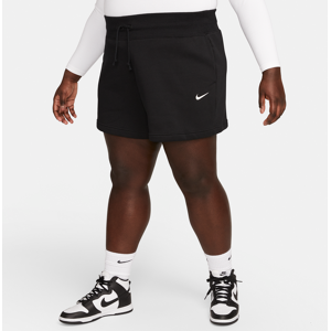 Nike Sportswear Phoenix Fleece-shorts med løst design og høj talje til kvinder (plus size) - sort sort 2X