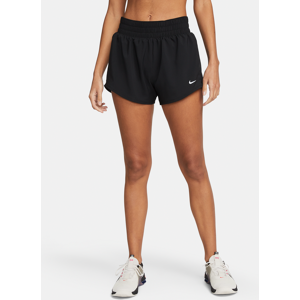 Nike One Dri-FIT-shorts med indershorts (7,5 cm) og mellemhøj talje til kvinder - sort sort S (EU 36-38)