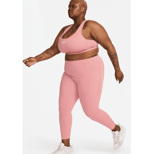 Nike Universa 7/8-leggings med medium støtte, høj talje og lommer til kvinder (plus size) - Pink Pink 2X