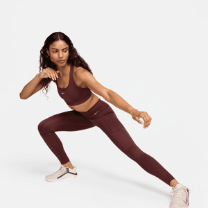 Lange Nike Go-leggings med højt støtteniveau, mellemhøj talje og lommer til kvinder - rød rød M (EU 40-42)