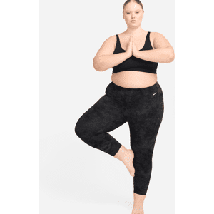 Nike Zenvy Tie-Dye-leggings i 7/8-længde med høj talje og let støtte til kvinder (plus size) - sort sort 1X