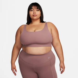 Nike Zenvy Rib Longline-sports-bh med let støtte og uden indlæg (plus size) - lilla lilla 2X