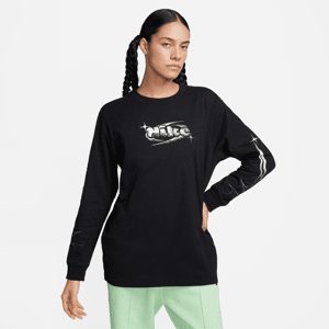 Langærmet Nike Sportswear-T-shirt til kvinder - sort sort XS (EU 32-34)