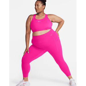 Nike Universa 7/8-leggings med medium støtte, høj talje og lommer til kvinder (plus size) - Pink Pink 0X