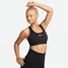 Nike Swoosh Medium Support-sports-bh med indlæg til kvinder - sort sort M