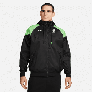 Liverpool FC Sport Essentials-Nike Windrunner-fodboldjakke med hætte til mænd - sort sort XXL
