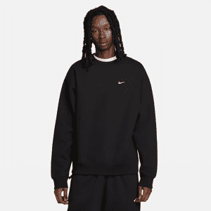 Nike Solo Swoosh-crewtrøje i fleece til mænd - sort sort S