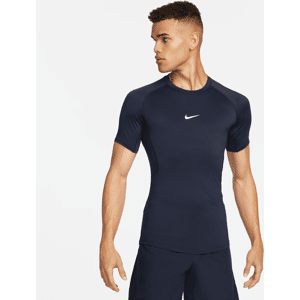 Tætsiddende Nike Pro Dri-FIT-fitnessoverdel med korte ærmer til mænd - blå blå L