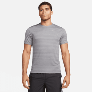 Kortærmet Nike Miler-løbeoverdel til mænd - grå grå L