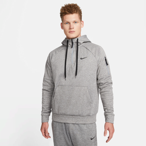 Nike Therma-FIT-fitnesshættetrøje med 1/4 lynlås til mænd - grå grå XL