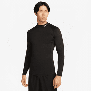 Langærmet Nike Pro Dri-FIT Fitness-trøje med høj krave til mænd - sort sort L