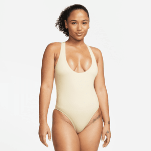 Nike-badedragt med krydsryg til kvinder - hvid hvid XS