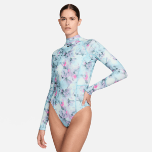 Langærmet Nike Swim Hydralock Fusion-badedragt til kvinder - blå blå M