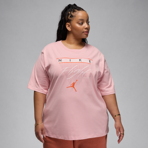 Jordan Flight Heritage-T-shirt med grafik til kvinder (plus size) - Pink Pink 4X
