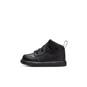 Jordan 1 Mid Alt-sko til babyer/småbørn - sort sort 18.5