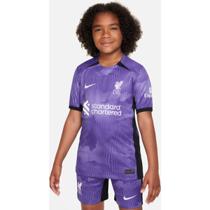 Liverpool FC 2023/24 Stadium Third-Nike-Dri-FIT-fodboldtrøje til større børn - lilla lilla XS