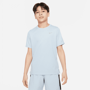 Nike Dri-FIT Miller-træningsoverdel med korte ærmer til større børn (drenge) - blå blå S
