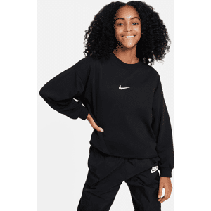 Nike Sportswear Dri-FIT-sweatshirt med rund hals til større børn (piger) - sort sort XS