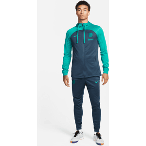 Maskinstrikket FC Barcelona Strike Nike Dri-FIT-fodboldtracksuit med hætte til mænd - blå blå XXL