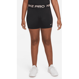 Nike Pro Dri-FIT-shorts til større børn (piger) (udvidet størrelse) - sort sort S+