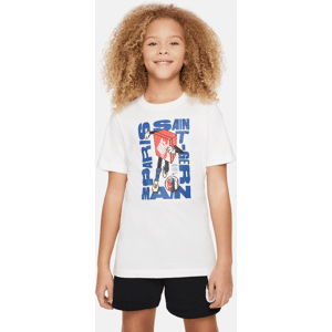 Paris Saint-Germain-T-shirt med Nike Football til større børn - hvid hvid L