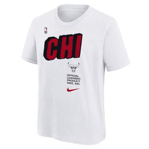 Chicago Bulls-Nike Dri-FIT NBA-T-shirt til større børn (drenge) - hvid hvid S