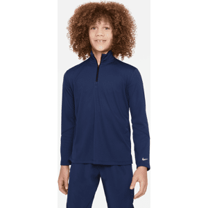 Langærmet Nike Multi Dri-FIT UV-top med 1/2-lynlås til større børn (drenge) - blå blå XS