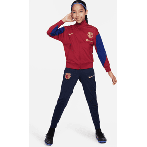 Maskinstrikket FC Barcelona Strike Nike Dri-FIT-fodboldtracksuit til større børn - rød rød XS