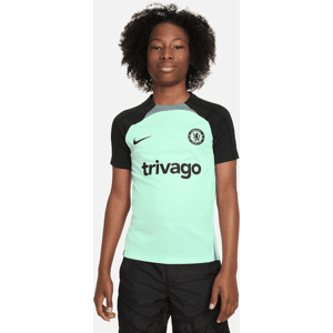 Maskinstrikket Chelsea FC Strike Third Nike Dri-FIT-fodboldoverdel med korte ærmer til større børn - grøn grøn S