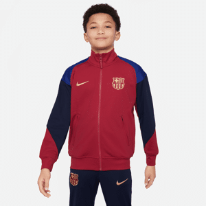 Maskinstrikket FC Barcelona Academy Pro Third Nike Dri-FIT-fodboldjakke til større børn - rød rød XS