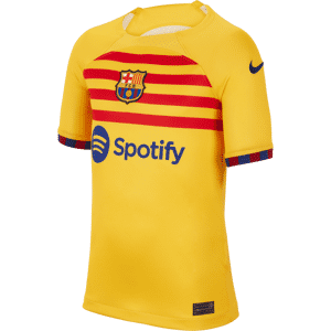 FC Barcelona 2023/24 Stadium Fourth Nike Dri-FIT-fodboldtrøje til større børn - gul gul XL