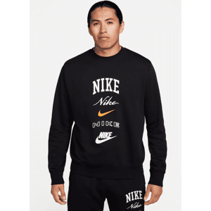 Langærmet Nike Club Fleece-sweatshirt med rund hals til mænd - sort sort M