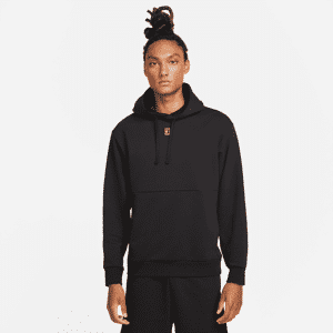 NikeCourt-tennishættetrøje i fleece til mænd - sort sort XL